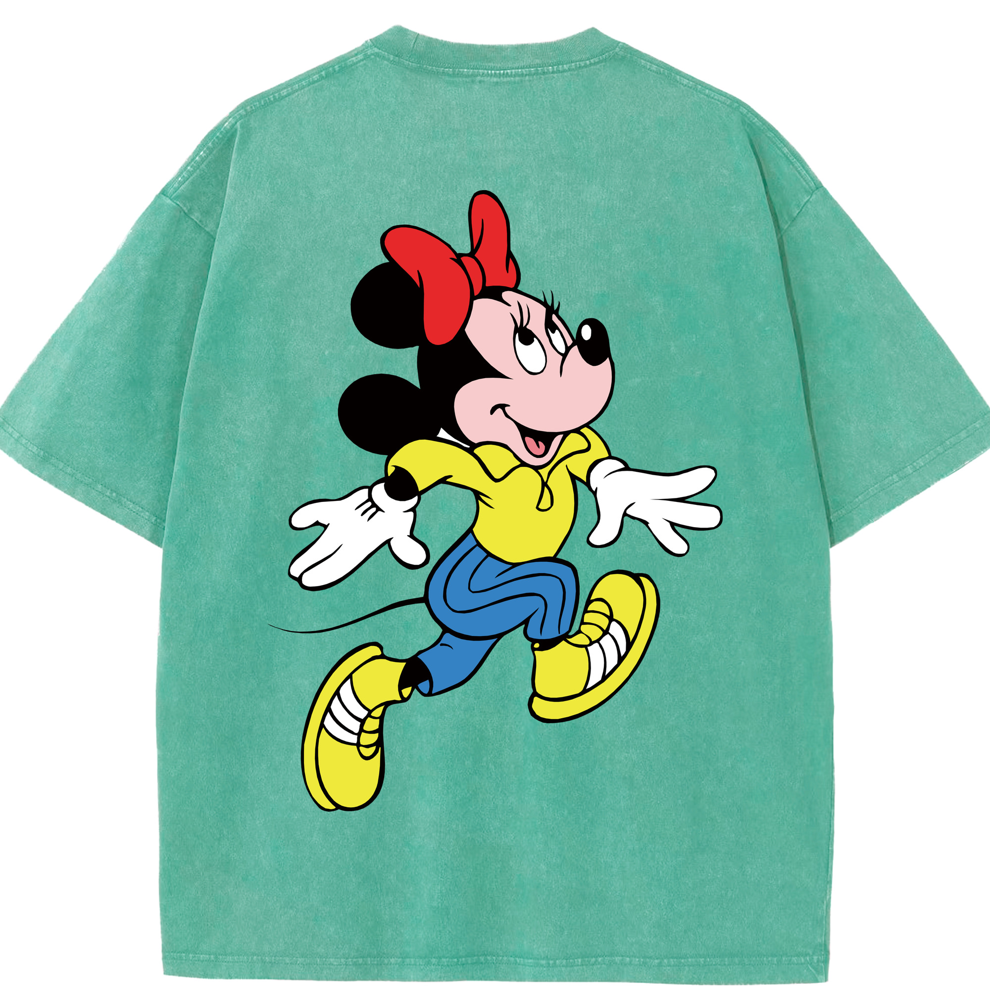 （画像用） ミッキーマウス Mickey Mouse 綿100% ヴィンテージ風 半袖Tシャツ（背面プリント）